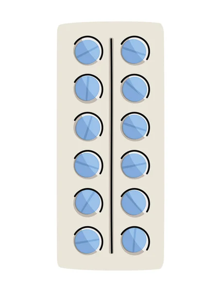 Blue pill tablet — Stock Vector