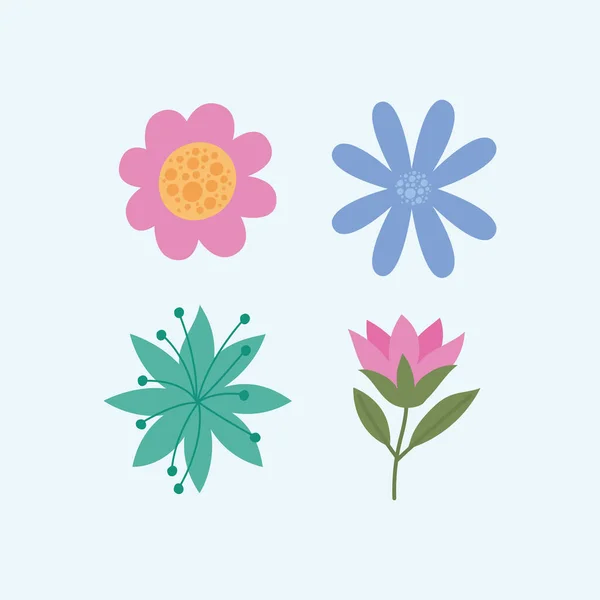 Vier gekleurde bloem — Stockvector