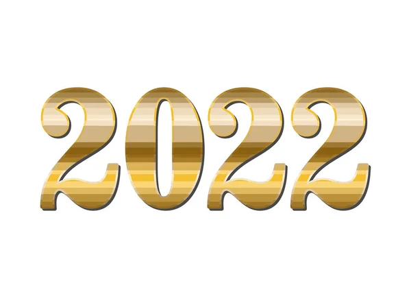 黄金の2022年のデザイン — ストックベクタ
