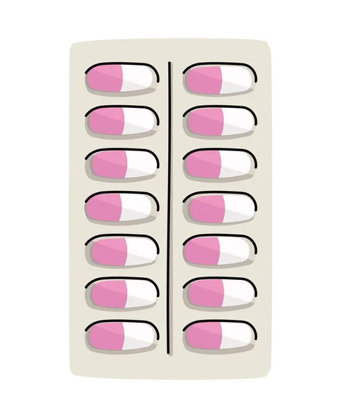 Tablet pil merah muda - Stok Vektor
