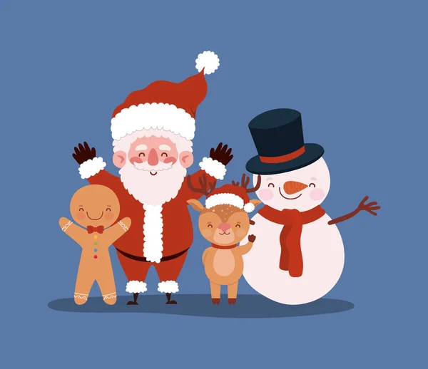 Personagens de Natal felizes — Vetor de Stock