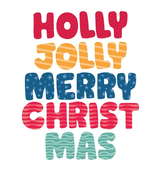 Holly jholly frohe Weihnachten Satz — Stockvektor