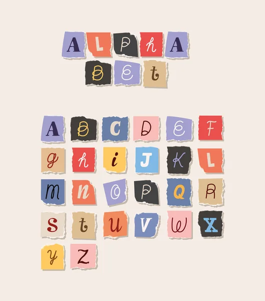 Lösegeld Notiz Alphabet Schrift Poster — Stockvektor