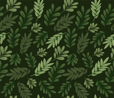 yeşil yapraklar desen