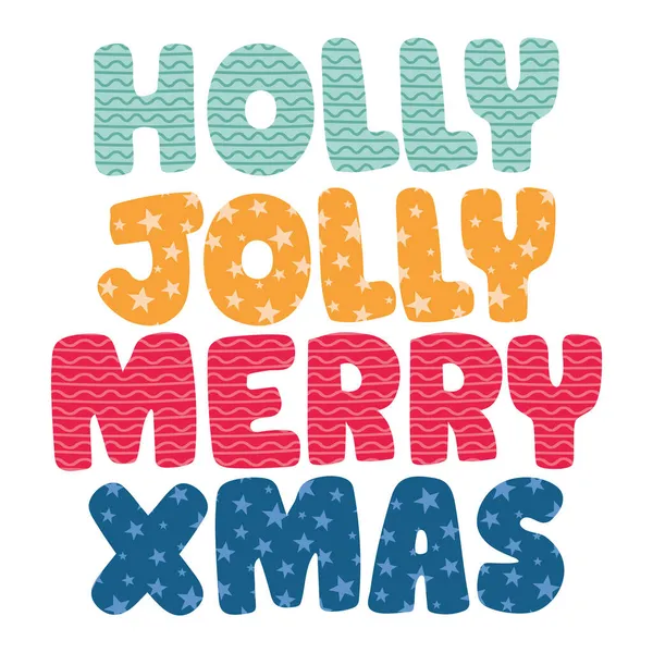 Holly jholly frohe Weihnachten Satz — Stockvektor