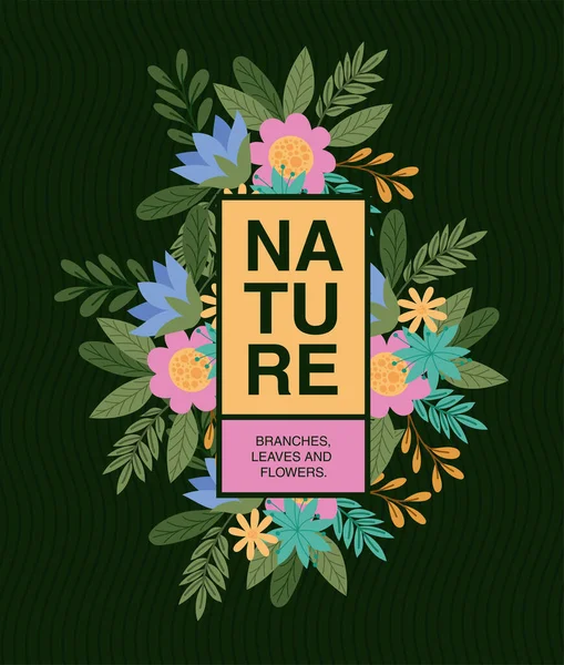 Illustration de la nature avec feuilles — Image vectorielle