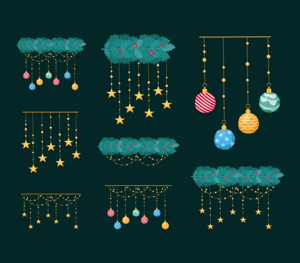 Pendentifs de Noël éléments — Image vectorielle