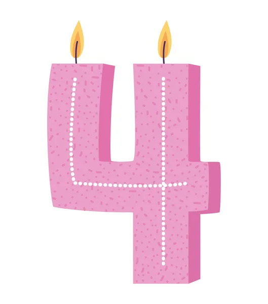 4岁生日蜡烛 — 图库矢量图片