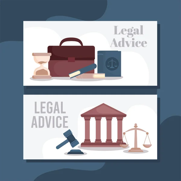 Carteles de asesoramiento jurídico — Vector de stock
