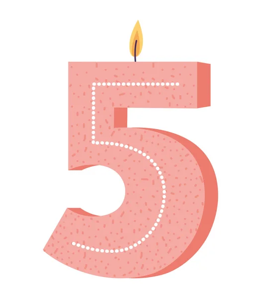 Pět narozeninových svíček — Stockový vektor