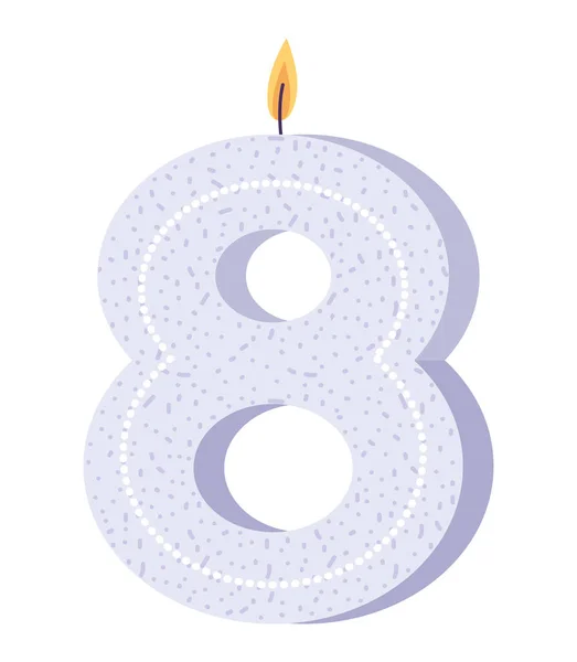 Вісім свічок на день народження — стоковий вектор