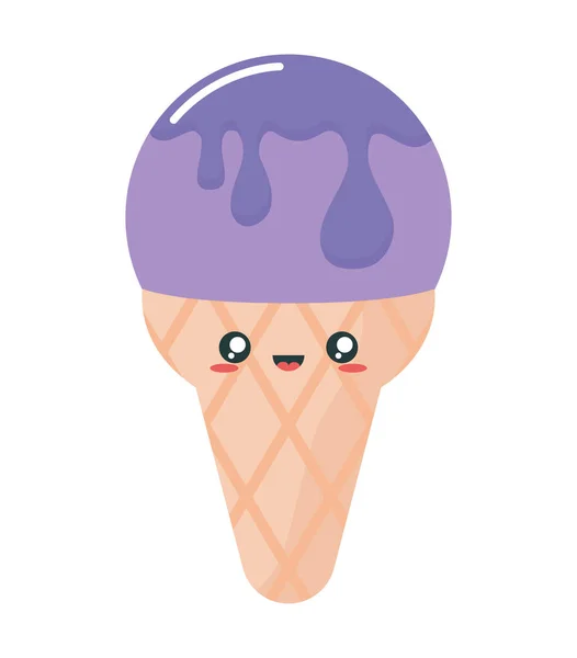 Мороженое "фиолетовый кавай" — стоковый вектор