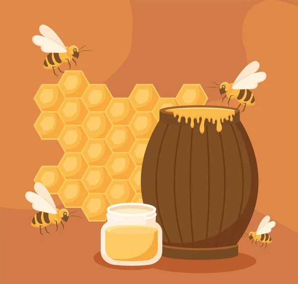 Cartel do processo do mel —  Vetores de Stock