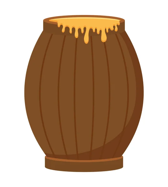 Tarro de miel de madera — Vector de stock