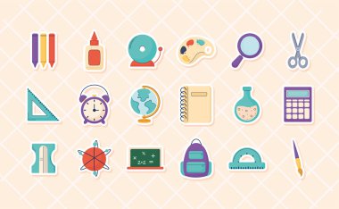 On sekiz okul aleti.