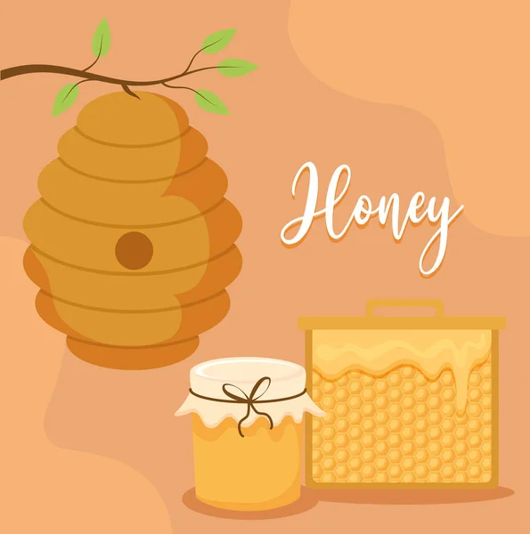 Honey process design — Stock Vector