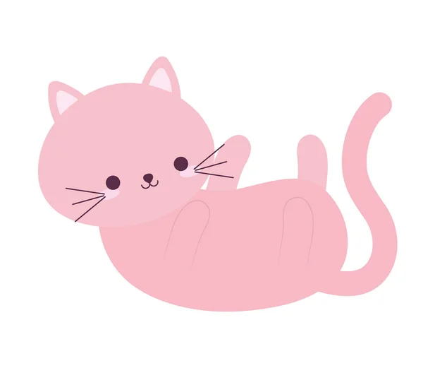 Χαριτωμένο ροζ γάτα — Διανυσματικό Αρχείο