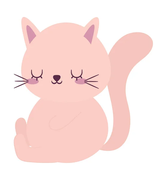 Cute light pink cat — Vetor de Stock