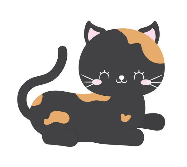 Carino gatto nero — Vettoriale Stock