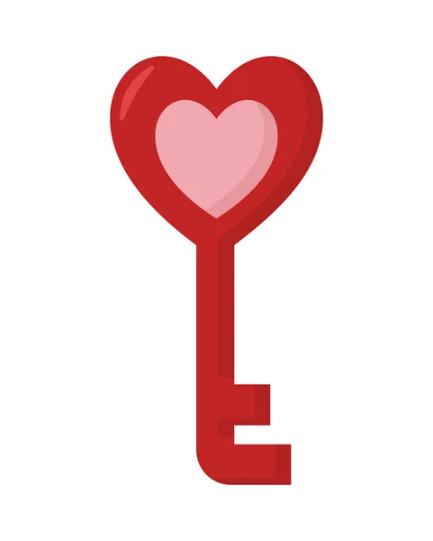 Heart red key — Vettoriale Stock