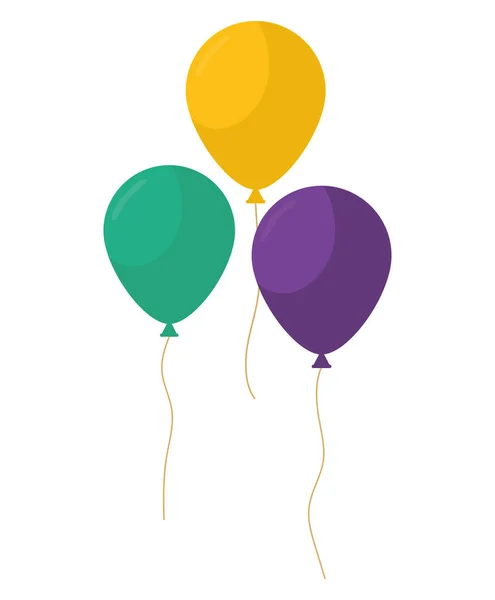 Drei Party-Luftballons — Stockvektor