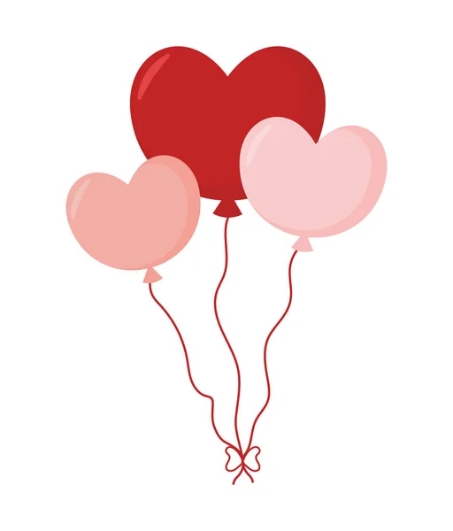 Hjärtat ballonger illustration — Stock vektor