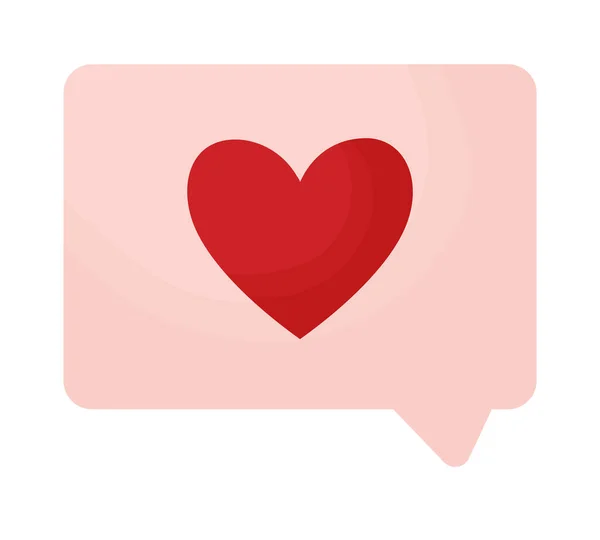 Text bubble with heart — Stock Vector