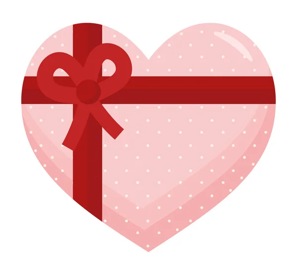Heart chocolate giftbox — Stock Vector