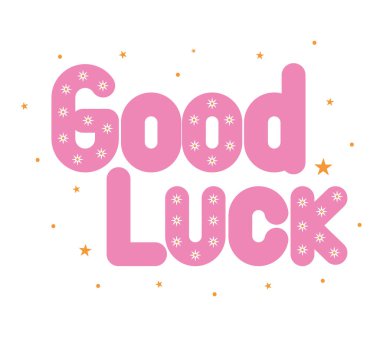 colored good luck phrase