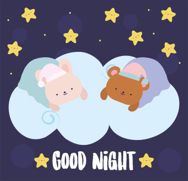 good night baby illustration