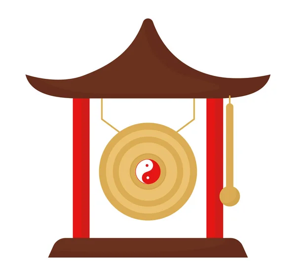 Decorative chinese gong — Stock Vector