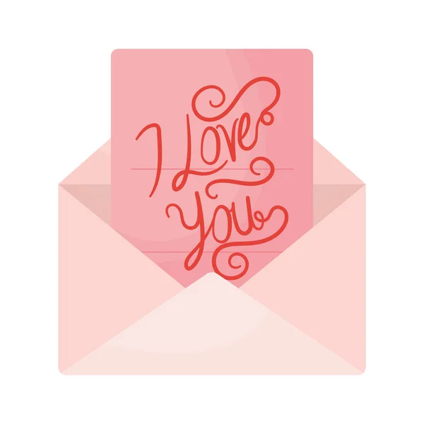 Carta de amor rosa — Vetor de Stock