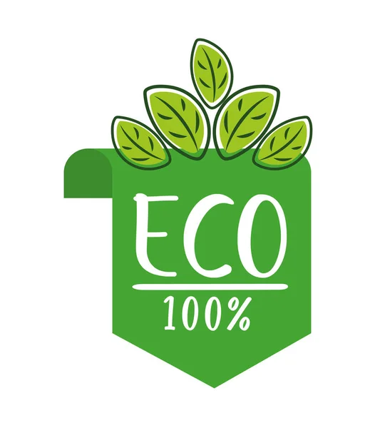 Label 100 percent eco — Stock vektor