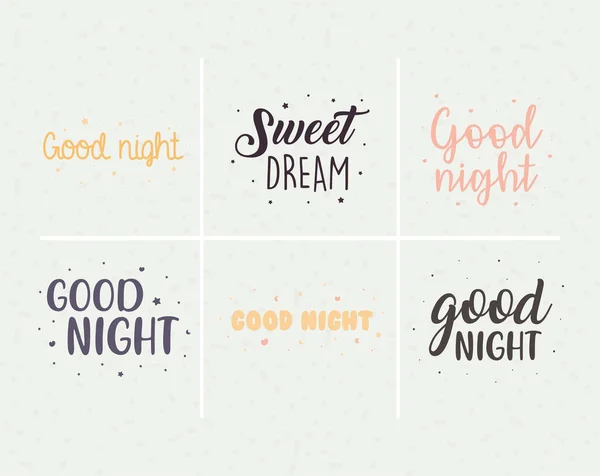 Good night phrases — Stockvector