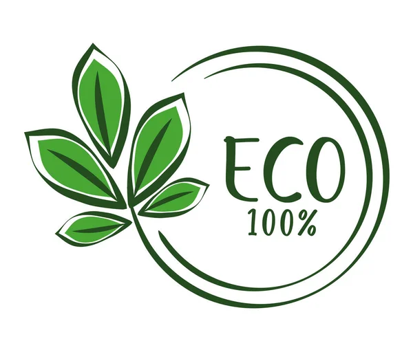 Stamp, 100 percent eco — 图库矢量图片
