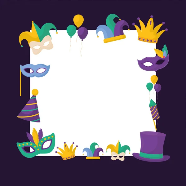 Mardi gras frame — Stock Vector