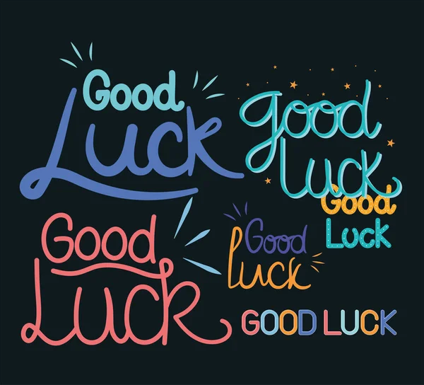 Six good luck quotes — Stockvector