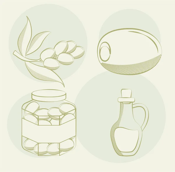 Quatre olives — Image vectorielle