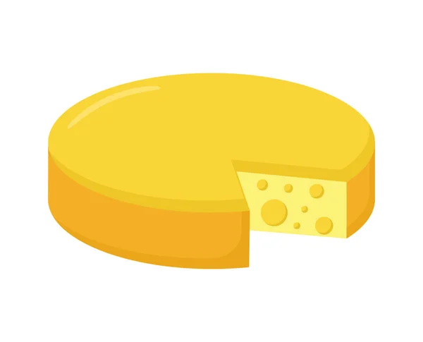 Cute round cheese — Stock Vector