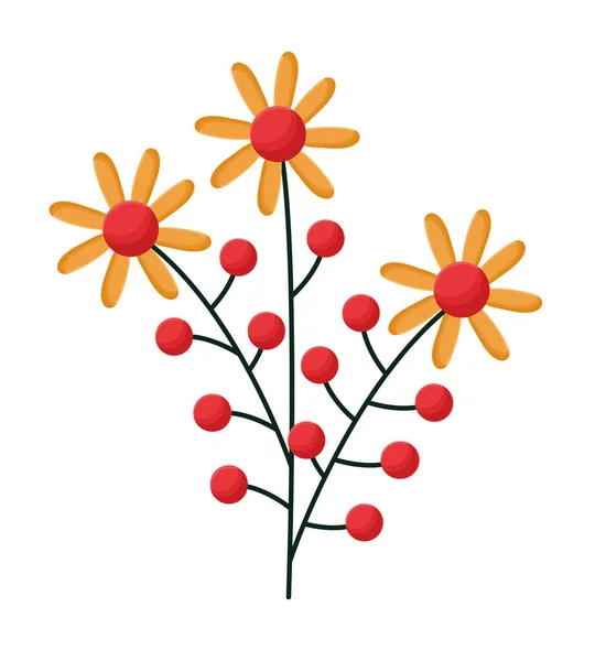 Ornage flores ramo — Vetor de Stock