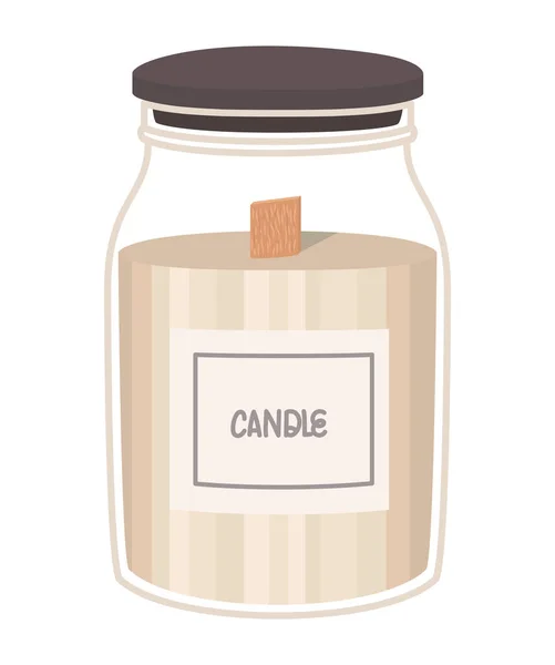 Beige candle jar — Stock Vector