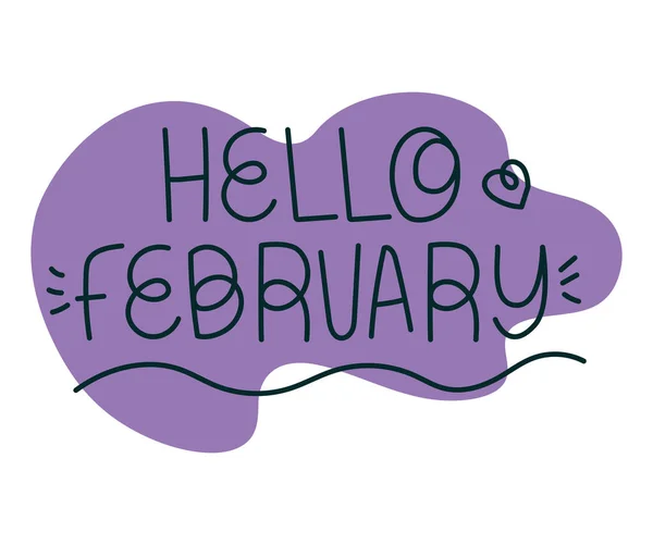 Schriftzug Hallo Februar — Stockvektor