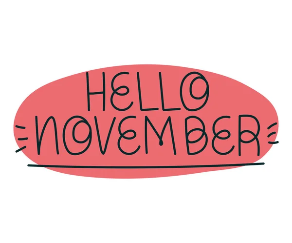 Nápis Hello listopad — Stockový vektor