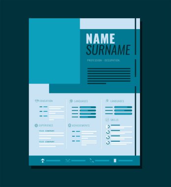 Açık mavi profesyonel müfredat