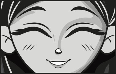 Mutlu manga kız tasarımı