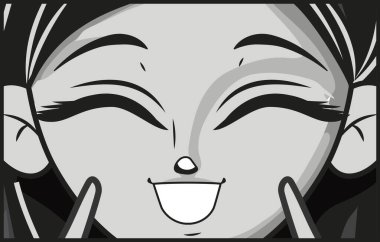 Mutlu anime kadın tasarımı