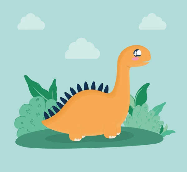 Orangefarbene Spinosaurus-Karte — Stockvektor
