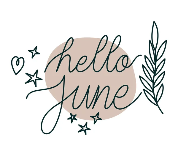 Phrase de bonjour juin — Image vectorielle