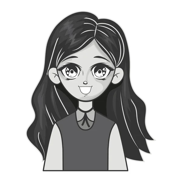 Anime Mädchen lächelnd — Stockvektor