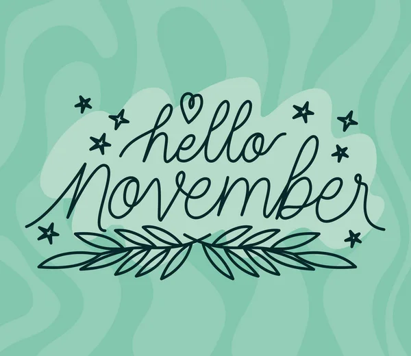 Karta Hello listopad — Stockový vektor